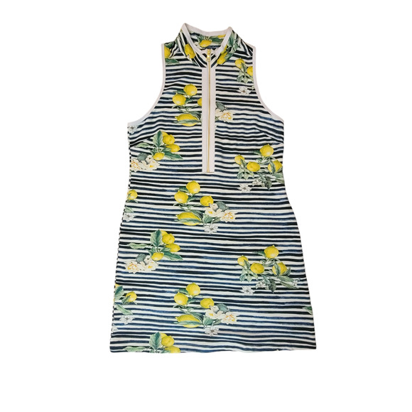 Boston Proper Lemon Racerback Chic Zip Dress Women's SZ L - Picture 4 of 11